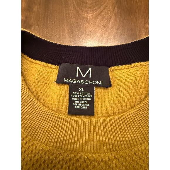 Magaschoni Men's Long Sleeve Waffle Knit Colorblock Lightweight Sweater Size XL - Picture 3 of 7